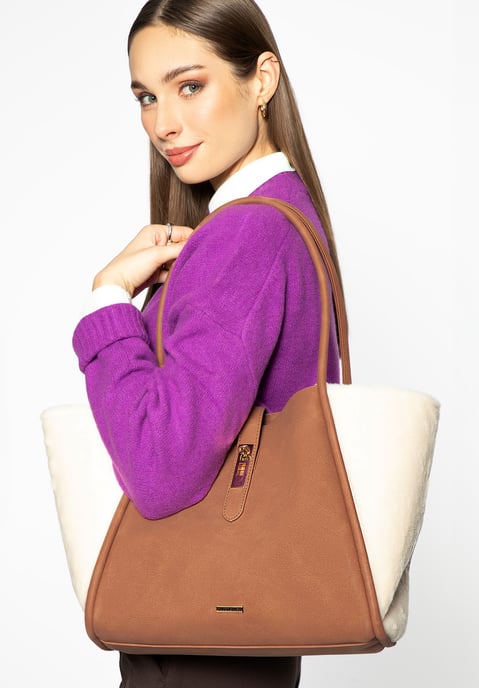 Bolso shopper Wittchen para mujer de piel sintética y piel sintética beige piel - Image 6