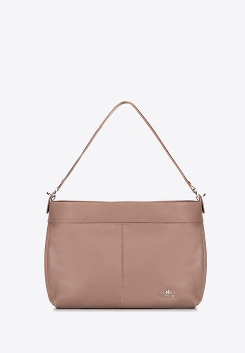 Bolso shopper para mujer Wittchen de piel natural con asa desmontable, beige - Image 2