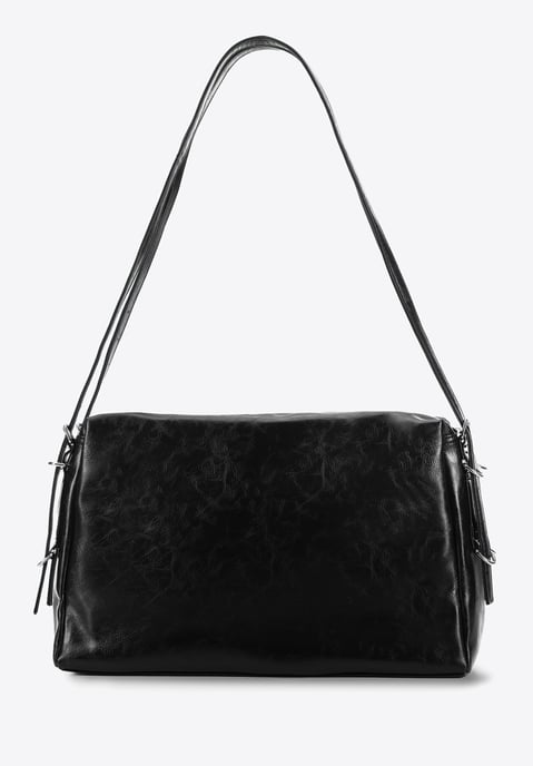 Bolso shopper para mujer Wittchen con correas decorativas, negro, piel sintética - Image 2