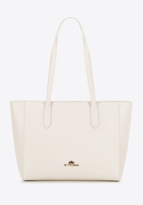 Bolso shopper de piel para mujer Wittchen color crema piel natural - Image 2