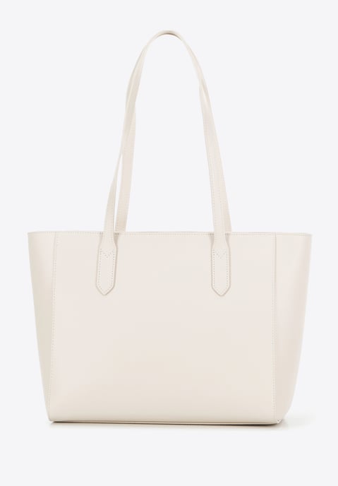 Bolso shopper de piel para mujer Wittchen color crema piel natural - Image 3