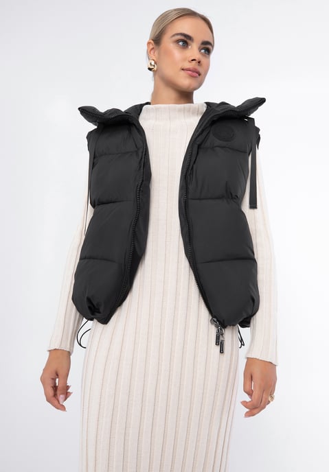 Chaleco acolchado extragrande Wittchen para mujer, poliéster negro - Image 2