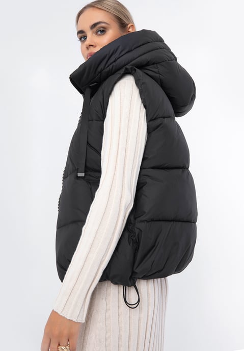 Chaleco acolchado extragrande Wittchen para mujer, poliéster negro - Image 3