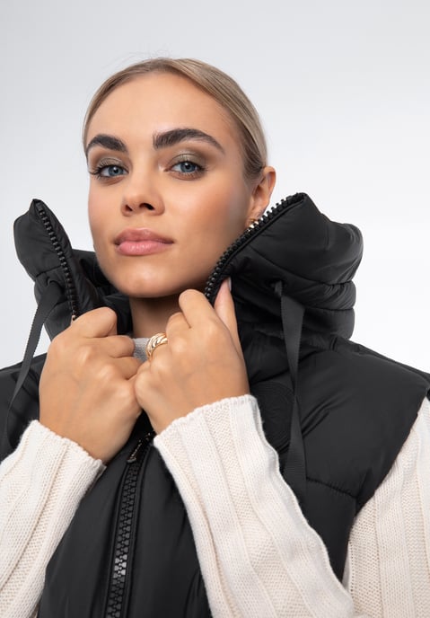Chaleco acolchado extragrande Wittchen para mujer, poliéster negro - Image 5