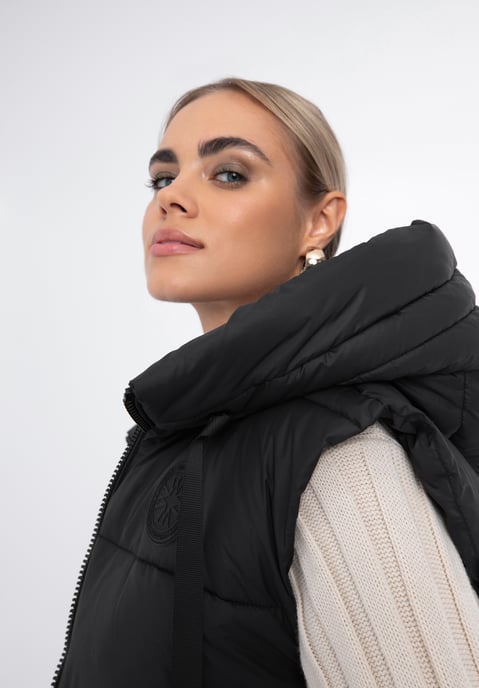 Chaleco acolchado extragrande Wittchen para mujer, poliéster negro - Image 6
