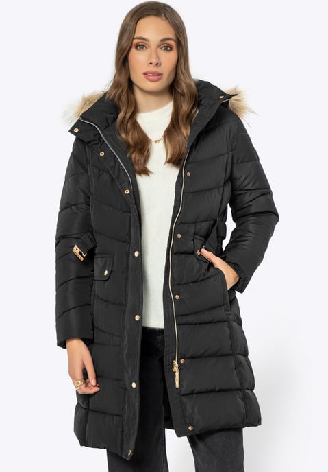 Chaqueta acolchada con capucha para mujer Wittchen de poliéster negro - Image 1