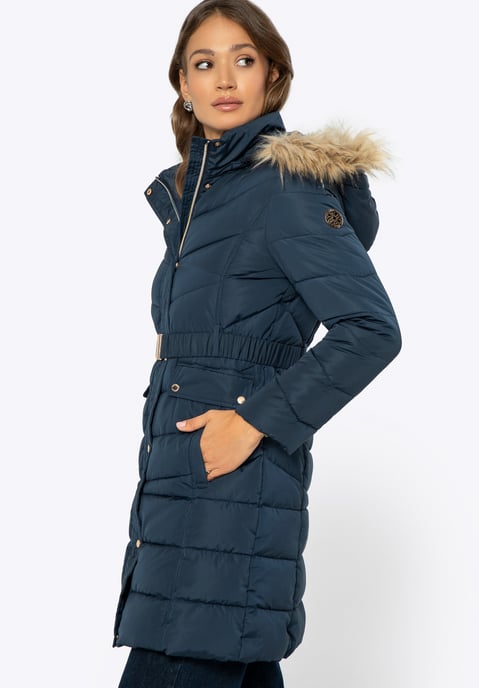 Chaqueta acolchada con capucha para mujer Wittchen, poliéster azul marino - Image 2