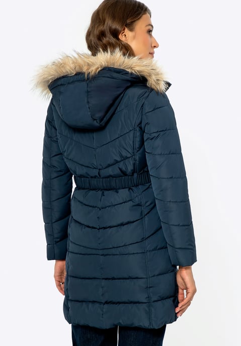 Chaqueta acolchada con capucha para mujer Wittchen, poliéster azul marino - Image 3