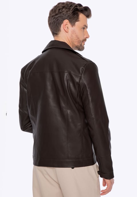Chaqueta de motorista para hombre Wittchen de piel sintética con hombreras - Image 3