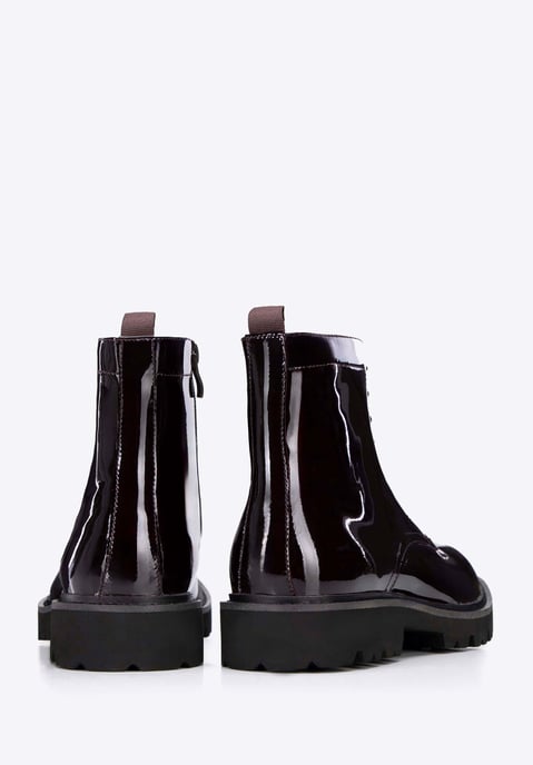 Botas militares Wittchen de charol para hombre, color burdeos - Image 3