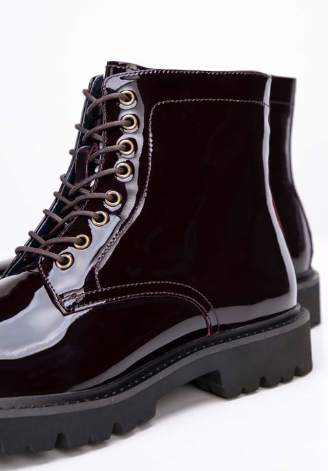 Botas militares Wittchen de charol para hombre, color burdeos - Image 5