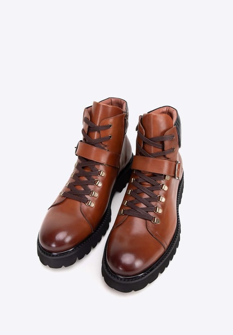 Botas de cuero para hombre Wittchen con hebilla de cuero natural marrón - Image 1