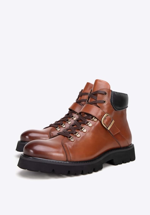 Botas de cuero para hombre Wittchen con hebilla de cuero natural marrón - Image 5