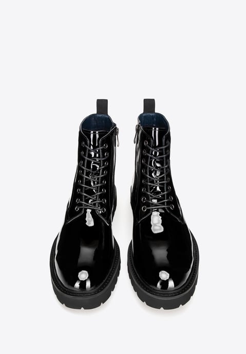 Botas militares de charol para hombre Wittchen, color negro - Image 2