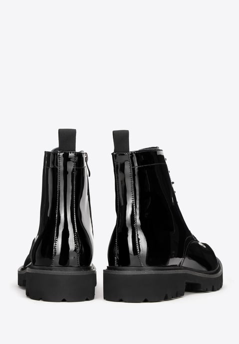 Botas militares de charol para hombre Wittchen, color negro - Image 3