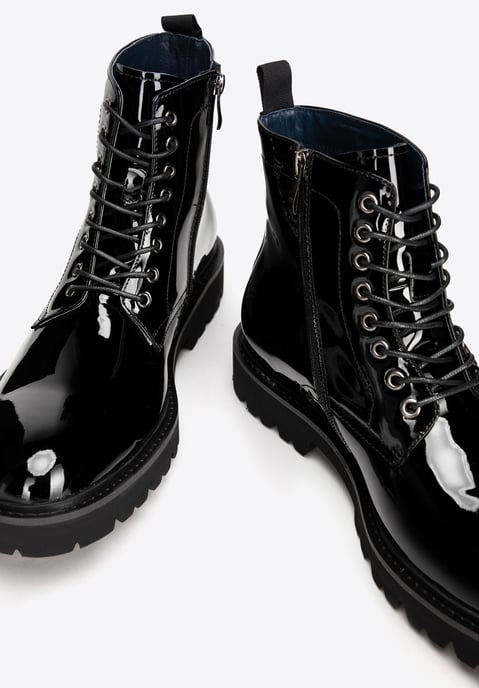 Botas militares de charol para hombre Wittchen, color negro - Image 6