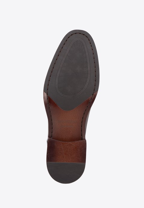 Botines de piel Wittchen para hombre con inserciones, marrón oscuro - Image 5