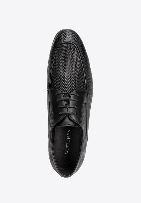 Zapatos Derby para hombre Wittchen de piel auténtica con trenza, color negro - Image 4