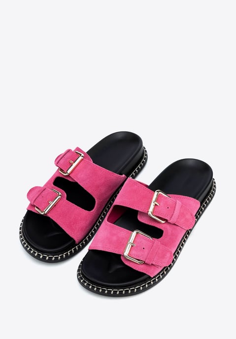 Chanclas Wittchen de piel de ante rosa para mujer - Image 2