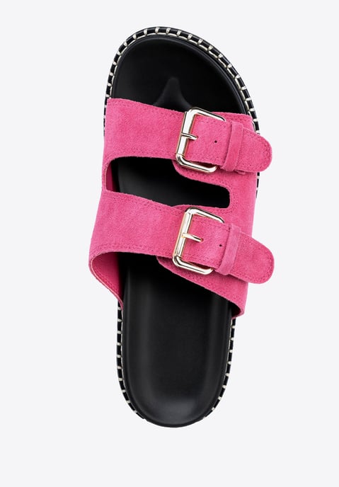 Chanclas Wittchen de piel de ante rosa para mujer - Image 5