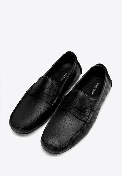 Zapatos de piel sin cordones para hombre Wittchen, piel natural negra - Image 2