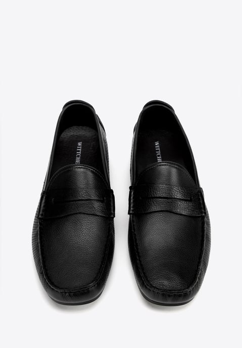 Zapatos de piel sin cordones para hombre Wittchen, piel natural negra - Image 3
