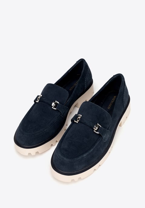 Mocasines de ante con hebilla para mujer de Wittchen, piel de ante azul marino - Image 2