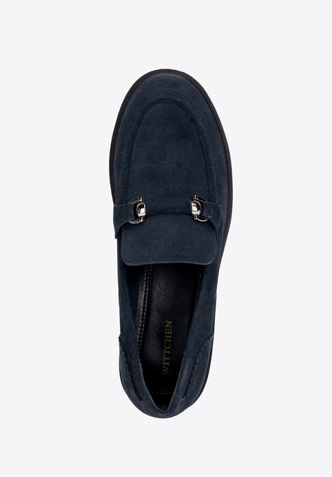 Mocasines de ante con hebilla para mujer de Wittchen, piel de ante azul marino - Image 5
