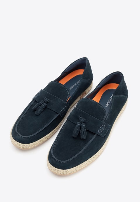 Mocasines Wittchen de ante para hombre con borla, azul marino - Image 2