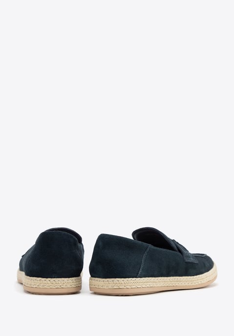 Mocasines Wittchen de ante para hombre con borla, azul marino - Image 4