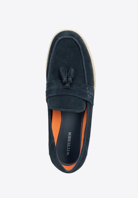 Mocasines Wittchen de ante para hombre con borla, azul marino - Image 5