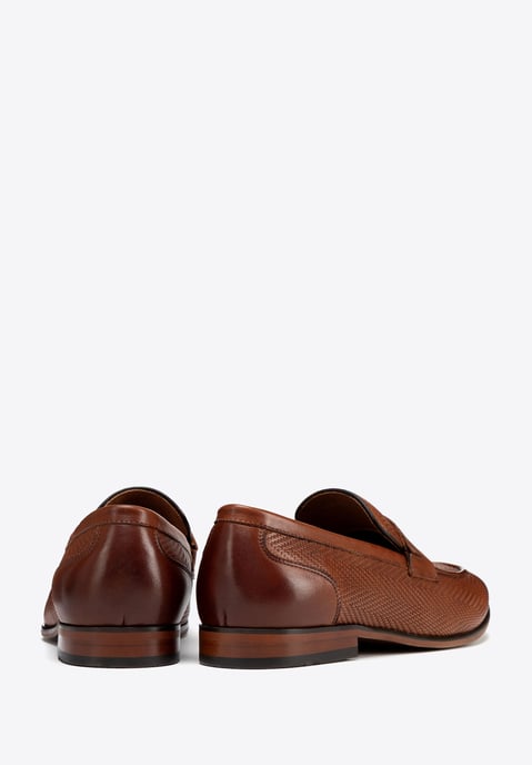 Mocasines de piel Wittchen para hombre con diseño de espiga, marrón claro - Image 4