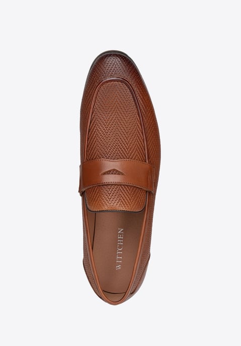 Mocasines de piel Wittchen para hombre con diseño de espiga, marrón claro - Image 5