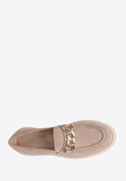 Mocasines de ante para mujer Wittchen con cadena en la plataforma beige - Image 4