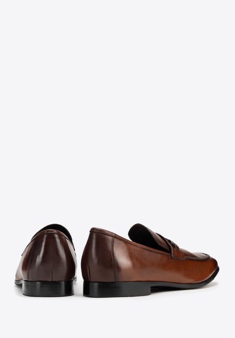 Mocasines de piel para hombre Wittchen con hebilla en el cinturón, marrón claro - Image 5