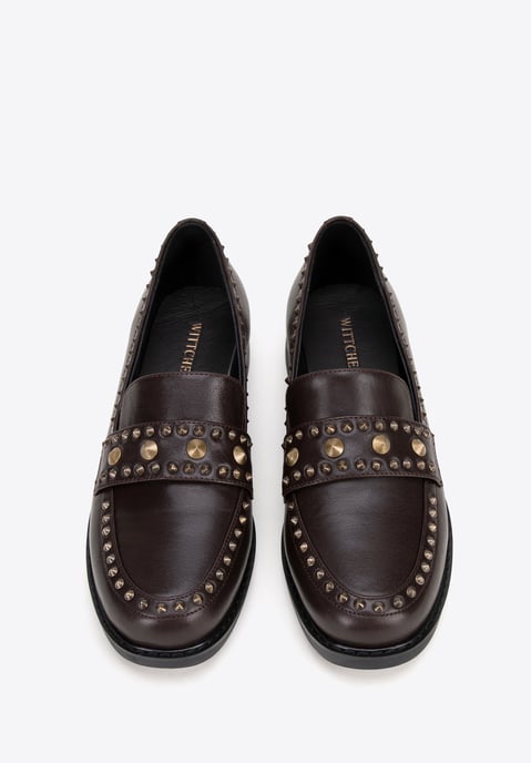 Mocasines de piel para mujer Wittchen con remaches decorativos en piel natural - Image 2