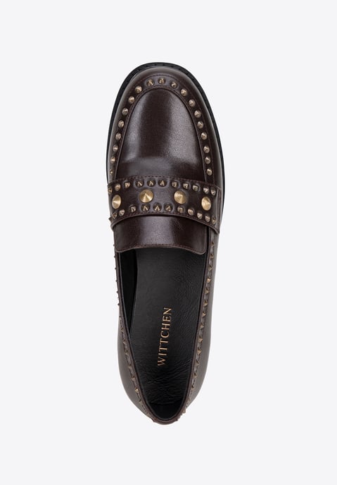 Mocasines de piel para mujer Wittchen con remaches decorativos en piel natural - Image 4
