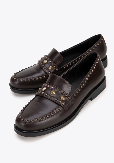 Mocasines de piel para mujer Wittchen con remaches decorativos en piel natural - Image 6