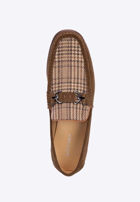 Mocasines Wittchen para hombre de tela a cuadros marrón y beige de piel de ante - Image 6