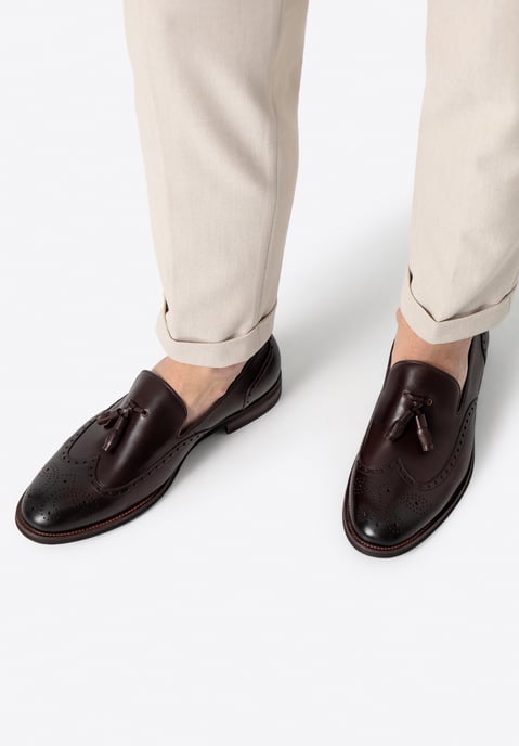 Mocasines de piel con perforaciones para hombre de Wittchen, marrón oscuro - Image 2