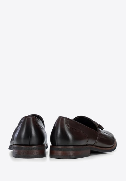 Mocasines de piel con perforaciones para hombre de Wittchen, marrón oscuro - Image 5