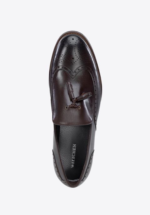 Mocasines de piel con perforaciones para hombre de Wittchen, marrón oscuro - Image 6