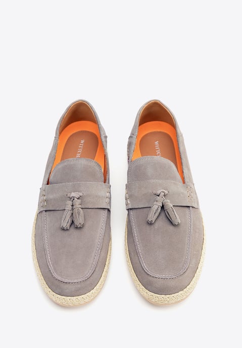 Mocasines Wittchen de ante para hombre con borlas, color gris - Image 3
