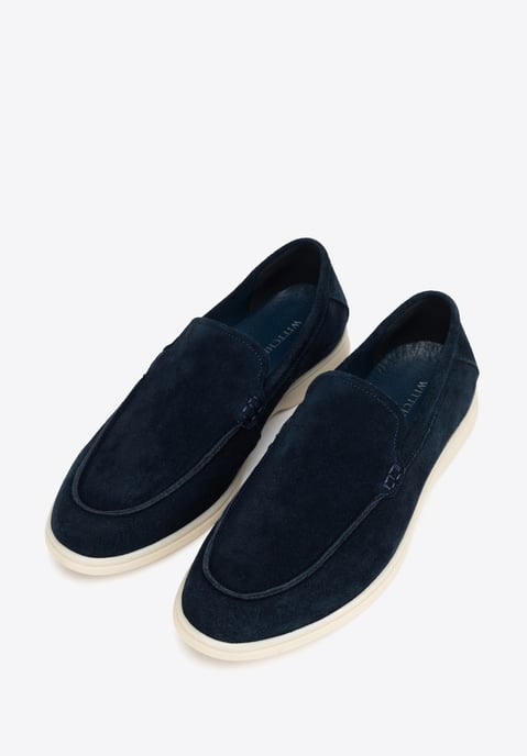 Mocasines de hombre Wittchen de piel serraje natural, color rosa, azul marino - Image 2