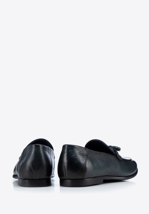 Mocasines de piel para hombre Wittchen con borla, azul marino - Image 3