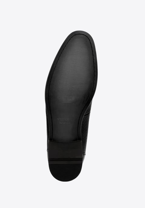 Mocasines de piel para hombre Wittchen con diseño de espiga en negro - Image 6