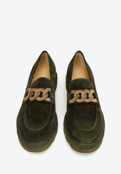 Mocasines de ante para mujer Wittchen con cadena decorativa en la plataforma - Image 2