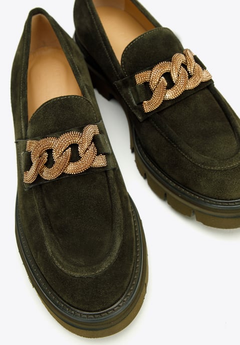 Mocasines de ante para mujer Wittchen con cadena decorativa en la plataforma - Image 6