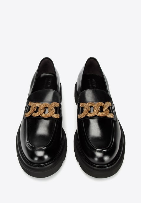 Mocasines de piel para mujer Wittchen con cadena decorativa en la plataforma - Image 2