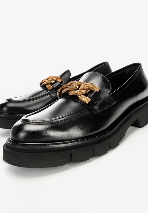 Mocasines de piel para mujer Wittchen con cadena decorativa en la plataforma - Image 6